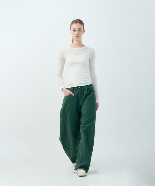 FORTYFOUR（フォーティフォー）の「[W] ナチュラルカッティングコットンパンツ（その他パンツ・レディース・ホワイト/ブラック/ダークグリーン/ベージュ・SMALL/MEDIUM/LARGE）」の9枚目の写真