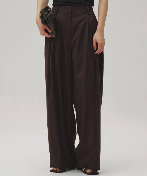 TODAYFUL(トゥデイフル)の「【TODAYFUL/トゥデイフル】Lightweight Tuck Trousers/ライトウェイトタックトラウザーパンツ(スラックス・レディース・ブラウン/ブラック・36/38)」の11枚目の写真