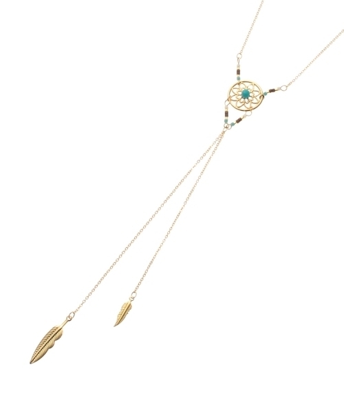 HusHusH（ハッシュアッシュ）の「フェザーラリエット風ネックレス（ネックレス・レディース・レッド/ブルー/ブラック/ブルー系1・00）」の4枚目の写真