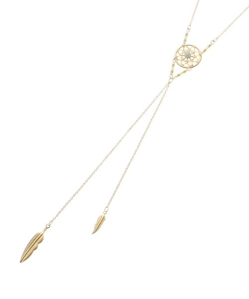 HusHusH（ハッシュアッシュ）の「フェザーラリエット風ネックレス（ネックレス・レディース・レッド/ブルー/ブラック/ブルー系1・00）」の3枚目の写真