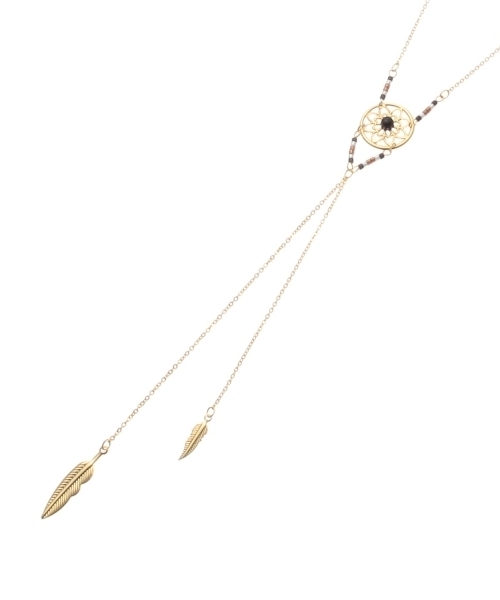 HusHusH（ハッシュアッシュ）の「フェザーラリエット風ネックレス（ネックレス・レディース・レッド/ブルー/ブラック/ブルー系1・00）」の2枚目の写真