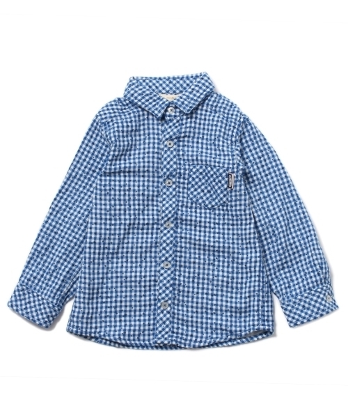HusHusH（ハッシュアッシュ）の「Wガーゼギンガムシャツ（シャツ/ブラウス・キッズ・ブルー/レッド/ブラック・13/12/11/90/10）」の14枚目の写真