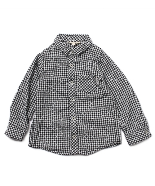 HusHusH（ハッシュアッシュ）の「Wガーゼギンガムシャツ（シャツ/ブラウス・キッズ・ブルー/レッド/ブラック・13/12/11/90/10）」の5枚目の写真