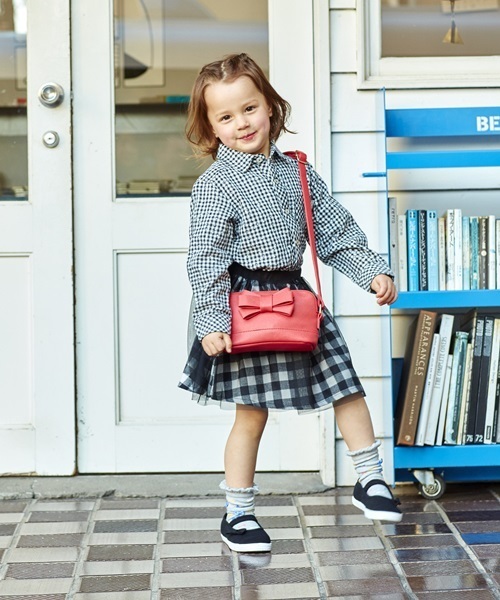 HusHusH（ハッシュアッシュ）の「Wガーゼギンガムシャツ（シャツ/ブラウス・キッズ・ブルー/レッド/ブラック・13/12/11/90/10）」の7枚目の写真