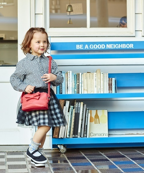 HusHusH（ハッシュアッシュ）の「Wガーゼギンガムシャツ（シャツ/ブラウス・キッズ・ブルー/レッド/ブラック・13/12/11/90/10）」の8枚目の写真