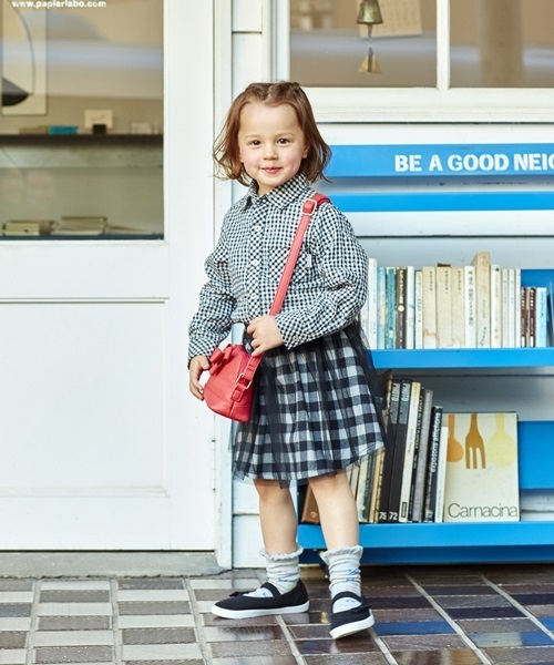 HusHusH（ハッシュアッシュ）の「Wガーゼギンガムシャツ（シャツ/ブラウス・キッズ・ブルー/レッド/ブラック・13/12/11/90/10）」の9枚目の写真