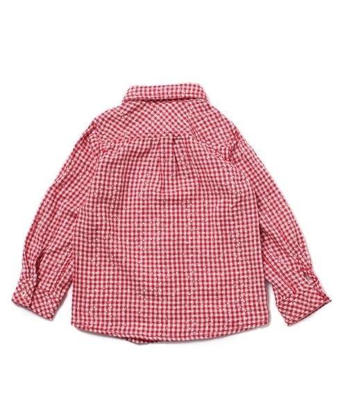 HusHusH（ハッシュアッシュ）の「Wガーゼギンガムシャツ（シャツ/ブラウス・キッズ・ブルー/レッド/ブラック・13/12/11/90/10）」の11枚目の写真