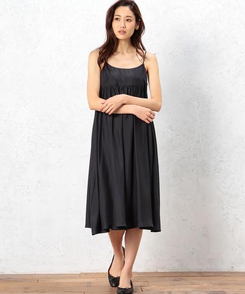 green label relaxing（グリーンレーベルリラクシング）の「KF CU/P キャミ ワンピース◆（ワンピース・レディース・ナチュラル/ネイビー/モカ・FREE）」の3枚目の写真