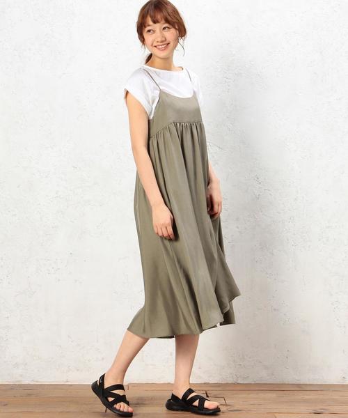green label relaxing（グリーンレーベルリラクシング）の「KF CU/P キャミ ワンピース◆（ワンピース・レディース・ナチュラル/ネイビー/モカ・FREE）」の17枚目の写真