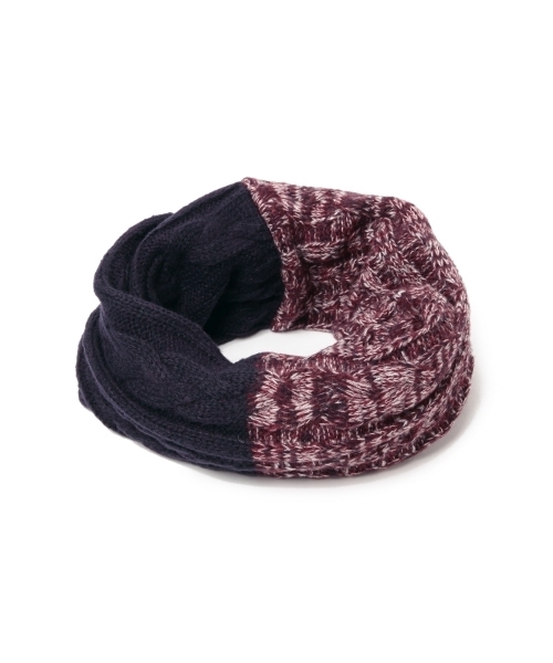 BEAMS（ビームス）の「BEAMS / ケーブル×ミックス 2トーン スヌード 16FW（ストール/ショール・メンズ・ネイビー/グレー/ブラック・ONE SIZE）」の5枚目の写真