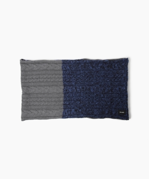 BEAMS（ビームス）の「BEAMS / ケーブル×ミックス 2トーン スヌード 16FW（ストール/ショール・メンズ・ネイビー/グレー/ブラック・ONE SIZE）」の7枚目の写真