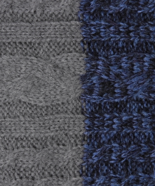 BEAMS（ビームス）の「BEAMS / ケーブル×ミックス 2トーン スヌード 16FW（ストール/ショール・メンズ・ネイビー/グレー/ブラック・ONE SIZE）」の8枚目の写真