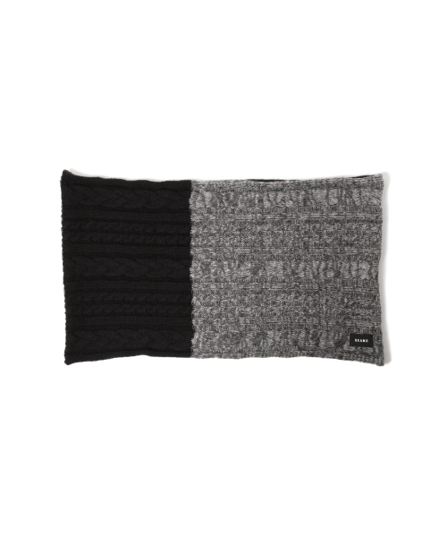 BEAMS（ビームス）の「BEAMS / ケーブル×ミックス 2トーン スヌード 16FW（ストール/ショール・メンズ・ネイビー/グレー/ブラック・ONE SIZE）」の9枚目の写真