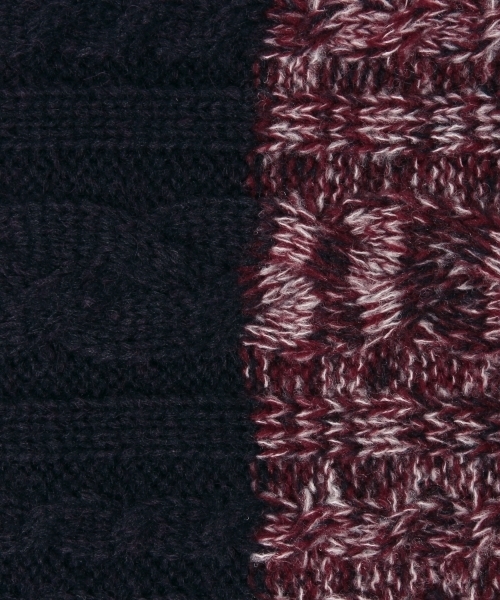 BEAMS（ビームス）の「BEAMS / ケーブル×ミックス 2トーン スヌード 16FW（ストール/ショール・メンズ・ネイビー/グレー/ブラック・ONE SIZE）」の12枚目の写真
