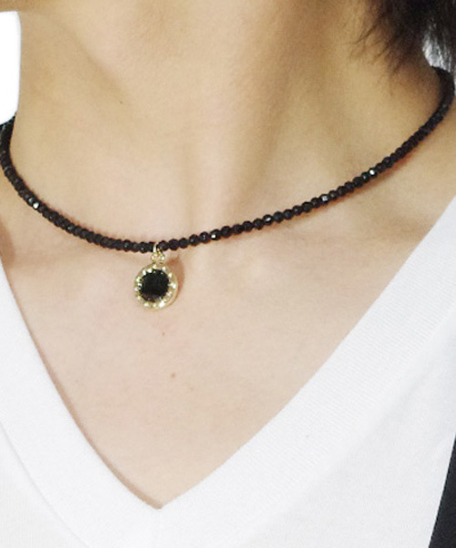 8(eight)（エイト）の「ブラック ストーン ネックレス（ネックレス