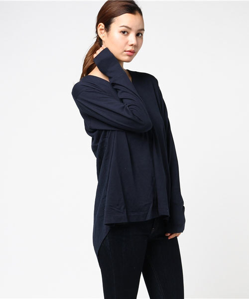 Audition（オーディション）の「M0643 ヨーリュー切り替えフレアープルオーバー（Tシャツ/カットソー・レディース・オレンジ/ホワイト/ネイビー・MEDIUM）」の3枚目の写真
