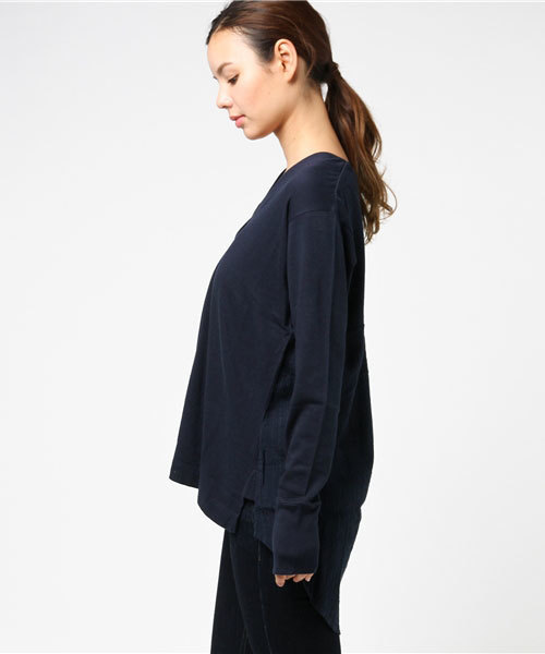 Audition（オーディション）の「M0643 ヨーリュー切り替えフレアープルオーバー（Tシャツ/カットソー・レディース・オレンジ/ホワイト/ネイビー・MEDIUM）」の5枚目の写真