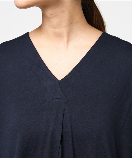Audition（オーディション）の「M0643 ヨーリュー切り替えフレアープルオーバー（Tシャツ/カットソー・レディース・オレンジ/ホワイト/ネイビー・MEDIUM）」の7枚目の写真