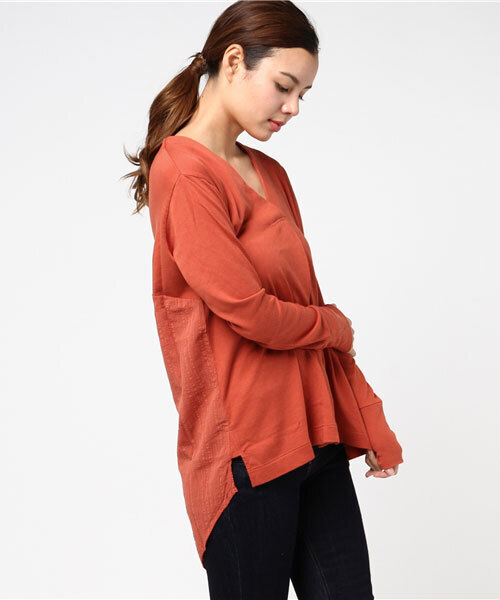 Audition（オーディション）の「M0643 ヨーリュー切り替えフレアープルオーバー（Tシャツ/カットソー・レディース・オレンジ/ホワイト/ネイビー・MEDIUM）」の11枚目の写真