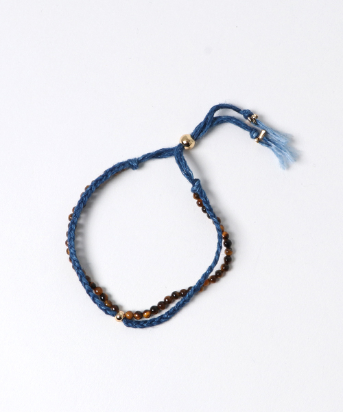 岩座 IWAKURA（イワクラ）の「【岩座】本藍染め 綿麻ブレスレット 藍（ブレスレット・レディース・レッド/ブラウン/ブラック/クリア/ブルー/ターコイズブルー/ホワイト/パープル/ダークブルー・FREE）」の11枚目の写真