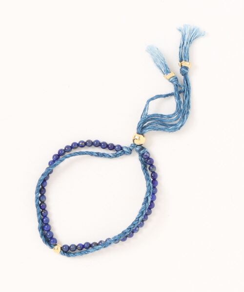 岩座 IWAKURA（イワクラ）の「【岩座】本藍染め 綿麻ブレスレット 藍（ブレスレット・レディース・レッド/ブラウン/ブラック/クリア/ブルー/ターコイズブルー/ホワイト/パープル/ダークブルー・FREE）」の6枚目の写真