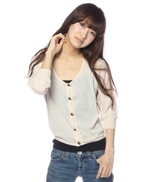 Chico | 綿麻ﾏﾘﾝｸﾙｰ7分袖ｶｰﾃﾞｨｶﾞﾝ(カーディガン/ボレロ)