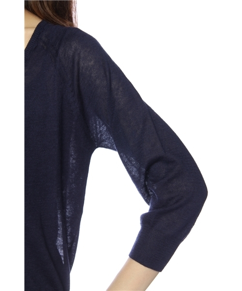 Chico(チコ)の「綿麻マリンクルー7分袖カーディガン(カーディガン/ボレロ・レディース・ホワイト/ベージュ/レッド/ネイビー・FREE)」の9枚目の写真