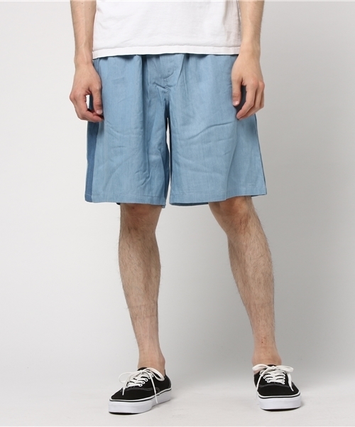 WEGO（ウィゴー）の「WEGO/ラインデニムボリュームショーツ（デニムパンツ・メンズ・ライトインディゴブルー/インディゴブルー・LARGE/MEDIUM）」の14枚目の写真