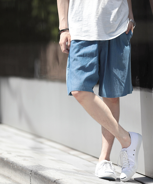 WEGO（ウィゴー）の「WEGO/ラインデニムボリュームショーツ（デニムパンツ・メンズ・ライトインディゴブルー/インディゴブルー・LARGE/MEDIUM）」の20枚目の写真