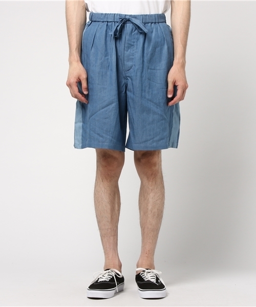 WEGO（ウィゴー）の「WEGO/ラインデニムボリュームショーツ（デニムパンツ・メンズ・ライトインディゴブルー/インディゴブルー・LARGE/MEDIUM）」の5枚目の写真