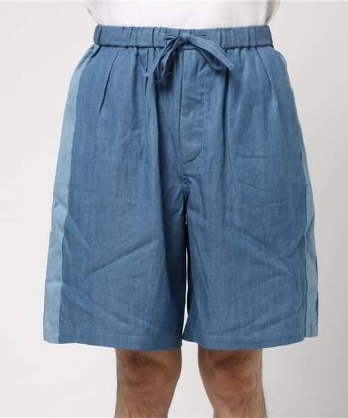 WEGO（ウィゴー）の「WEGO/ラインデニムボリュームショーツ（デニムパンツ・メンズ・ライトインディゴブルー/インディゴブルー・LARGE/MEDIUM）」の6枚目の写真