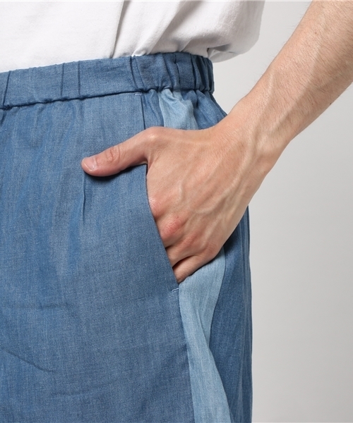 WEGO（ウィゴー）の「WEGO/ラインデニムボリュームショーツ（デニムパンツ・メンズ・ライトインディゴブルー/インディゴブルー・LARGE/MEDIUM）」の8枚目の写真