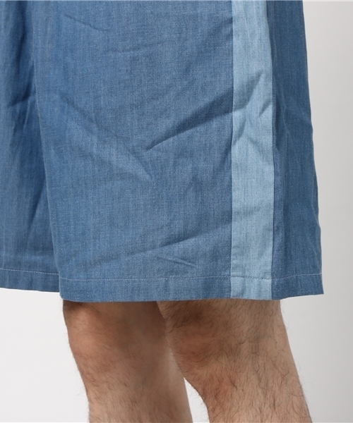 WEGO（ウィゴー）の「WEGO/ラインデニムボリュームショーツ（デニムパンツ・メンズ・ライトインディゴブルー/インディゴブルー・LARGE/MEDIUM）」の9枚目の写真