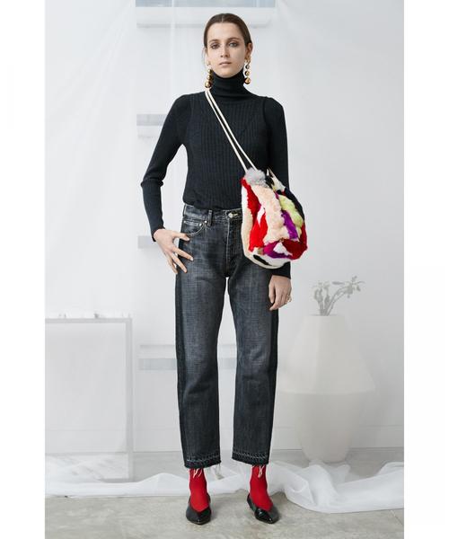 ASTRAET（アストラット）の「ASTRAET（アストラット）カットオフ ブラックデニム ◆（デニムパンツ・レディース・ブラック・25/26/27）」の7枚目の写真