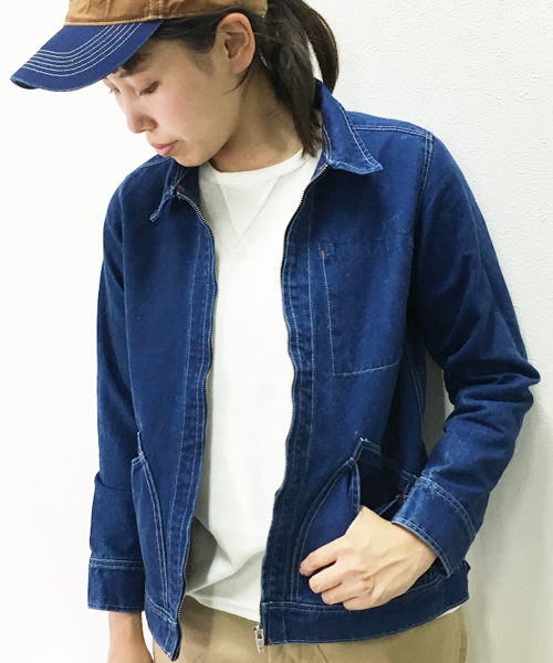 GREEN BOWL（グリーンボウル）の「GREEN BOWL Indigo Duck Full Zip Jacket/グリーンボウルインディゴダックフルジップジャケット（ブルゾン・メンズ・インディゴブルー・36/38/40）」の3枚目の写真