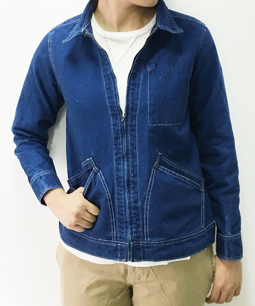 GREEN BOWL（グリーンボウル）の「GREEN BOWL Indigo Duck Full Zip Jacket/グリーンボウルインディゴダックフルジップジャケット（ブルゾン・メンズ・インディゴブルー・36/38/40）」の12枚目の写真