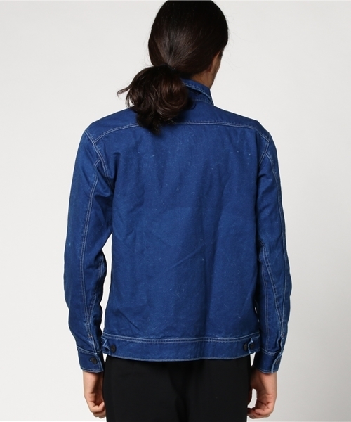 GREEN BOWL（グリーンボウル）の「GREEN BOWL Indigo Duck Full Zip Jacket/グリーンボウルインディゴダックフルジップジャケット（ブルゾン・メンズ・インディゴブルー・36/38/40）」の2枚目の写真