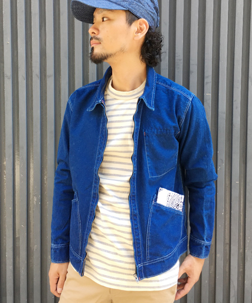 GREEN BOWL（グリーンボウル）の「GREEN BOWL Indigo Duck Full Zip Jacket/グリーンボウルインディゴダックフルジップジャケット（ブルゾン・メンズ・インディゴブルー・36/38/40）」の13枚目の写真