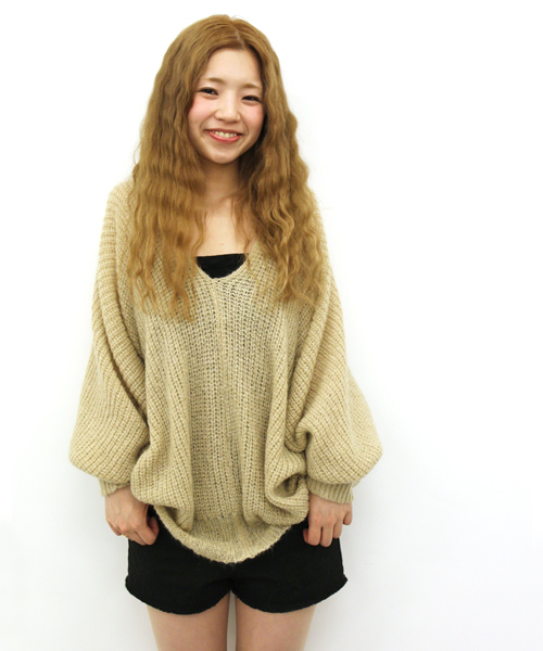 Kastane（カスタネ）の「バックリボンチュニック（ニット/セーター・レディース・ベージュ/ネイビー/ピンク/オレンジ・FREE）」の2枚目の写真