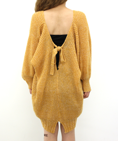 Kastane（カスタネ）の「バックリボンチュニック（ニット/セーター・レディース・ベージュ/ネイビー/ピンク/オレンジ・FREE）」の9枚目の写真