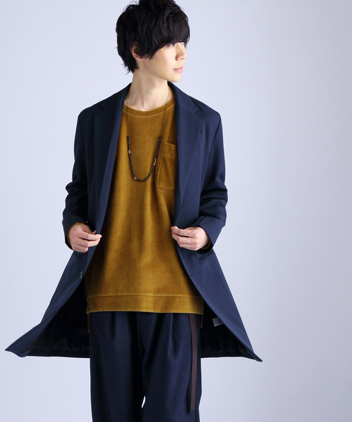 MONO-MART（モノマート）の「オーバーサイズ シルキーベロア プルオーバースウェット（スウェット・メンズ・ブラック/パープル/ネイビー/グレー/キャメル/ワイン・FREE）」の15枚目の写真