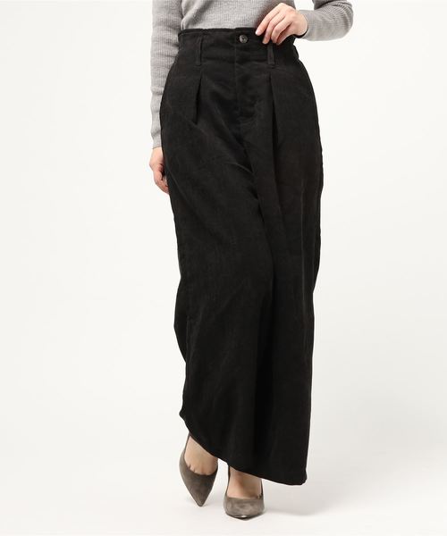 earth music&ecology（アースミュージックアンドエコロジー）の「・ハイウエストコーデュロイワイドパンツ（その他パンツ・レディース・ブラック/ピンク/ブラウン/グレイッシュベージュ・FREE）」の2枚目の写真