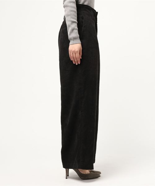 earth music&ecology（アースミュージックアンドエコロジー）の「・ハイウエストコーデュロイワイドパンツ（その他パンツ・レディース・ブラック/ピンク/ブラウン/グレイッシュベージュ・FREE）」の6枚目の写真