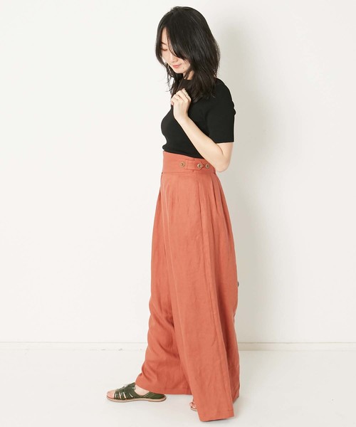 AMERICAN RAG CIE（アメリカンラグシー）の「AMERICAN RAG CIE リネンワイドパンツ（その他パンツ・レディース・ブラック/ベージュ/バーガンディー/オリーブ・M）」の6枚目の写真