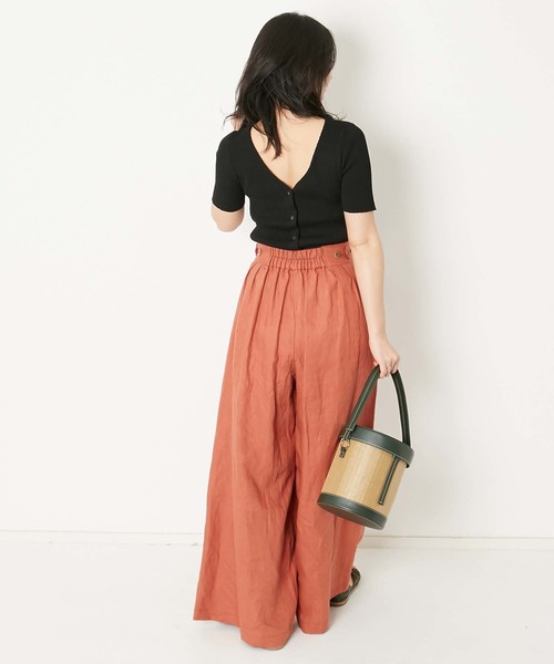 AMERICAN RAG CIE（アメリカンラグシー）の「AMERICAN RAG CIE リネンワイドパンツ（その他パンツ・レディース・ブラック/ベージュ/バーガンディー/オリーブ・M）」の7枚目の写真