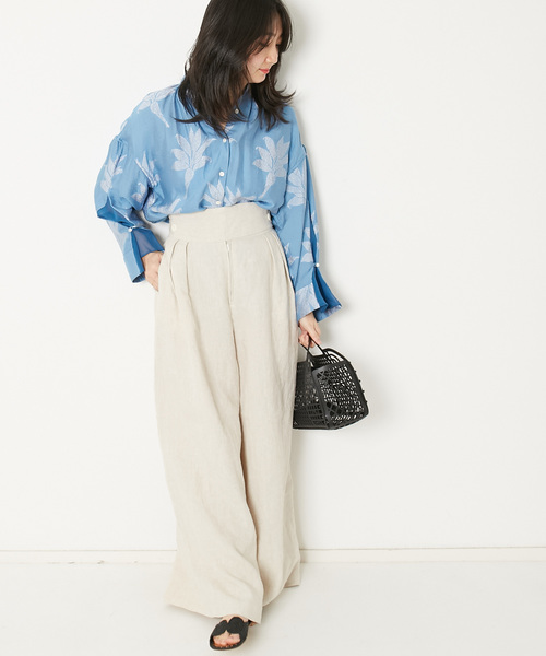 AMERICAN RAG CIE（アメリカンラグシー）の「AMERICAN RAG CIE リネンワイドパンツ（その他パンツ・レディース・ブラック/ベージュ/バーガンディー/オリーブ・M）」の18枚目の写真