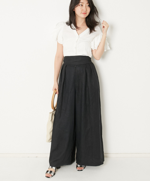 AMERICAN RAG CIE（アメリカンラグシー）の「AMERICAN RAG CIE リネンワイドパンツ（その他パンツ・レディース・ブラック/ベージュ/バーガンディー/オリーブ・M）」の22枚目の写真
