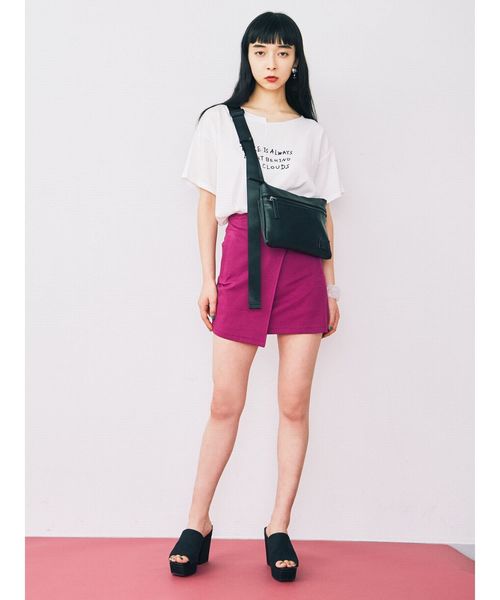 レイヤーロゴｔシャツ Tシャツ カットソー トップス セール Tシャツ カットソー Emoda エモダ のファッション