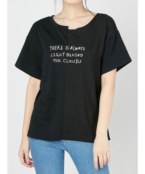 レイヤーロゴｔシャツ Tシャツ カットソー トップス セール Tシャツ カットソー Emoda エモダ のファッション