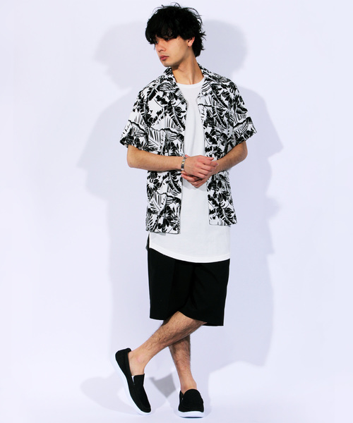 8(eight)(エイト)の「アロハシャツ 半袖 花柄 レーヨン(シャツ/ブラウス・メンズ・ホワイト/ホワイト×ブラック/ブラック/ブラック×ホワイト・MEDIUM/LARGE/X-LARGE)」の6枚目の写真